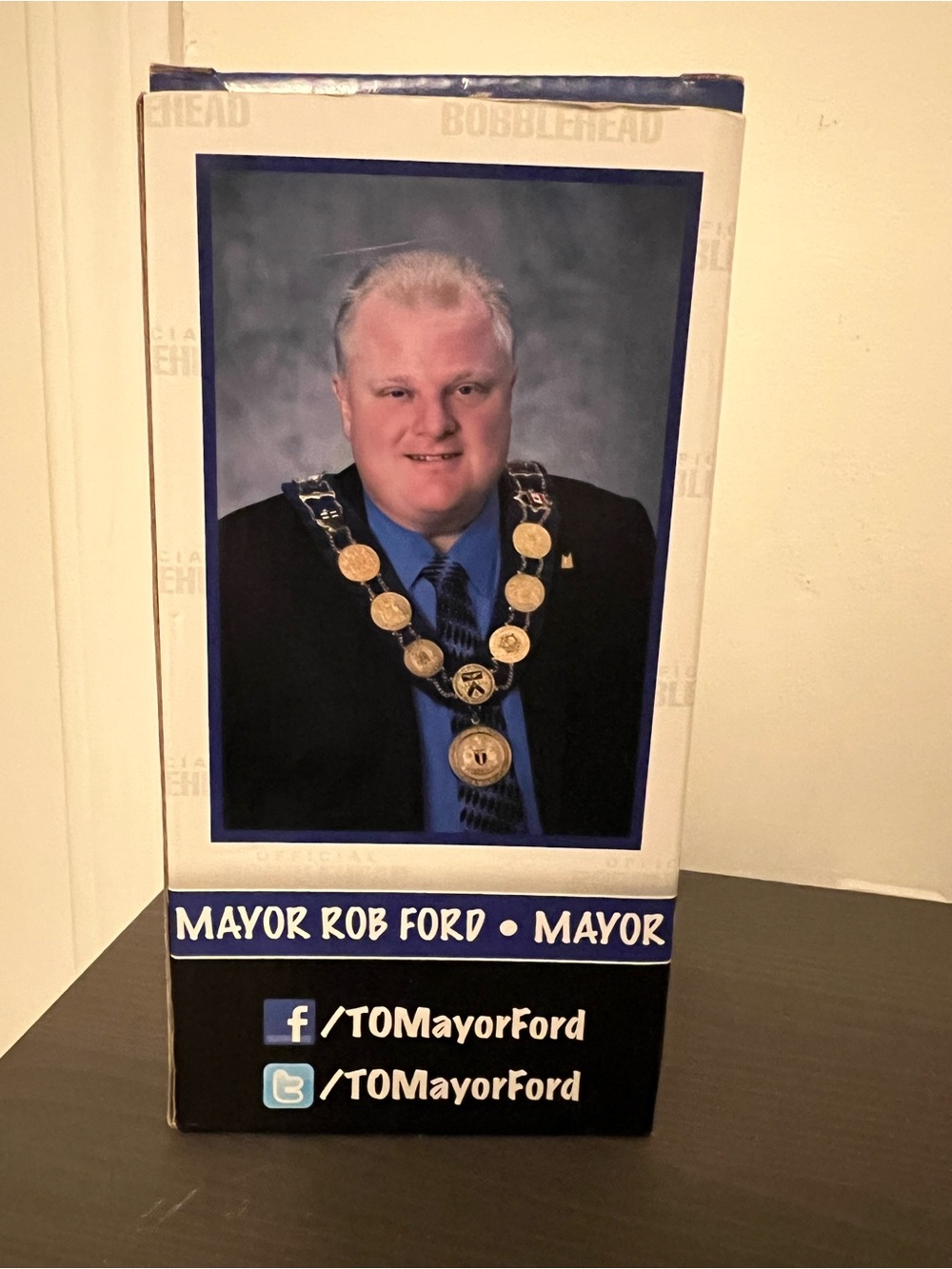 Toronto Mayor Rob Ford Autograph Bobblehead (Signed on Box) or Best Offer - Picture 3 of 5